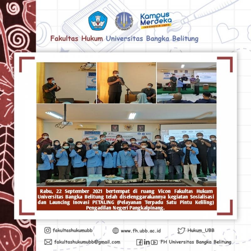 Rektor dan Ketua PN Pangkalpinang Launching PETALING di FH UBB